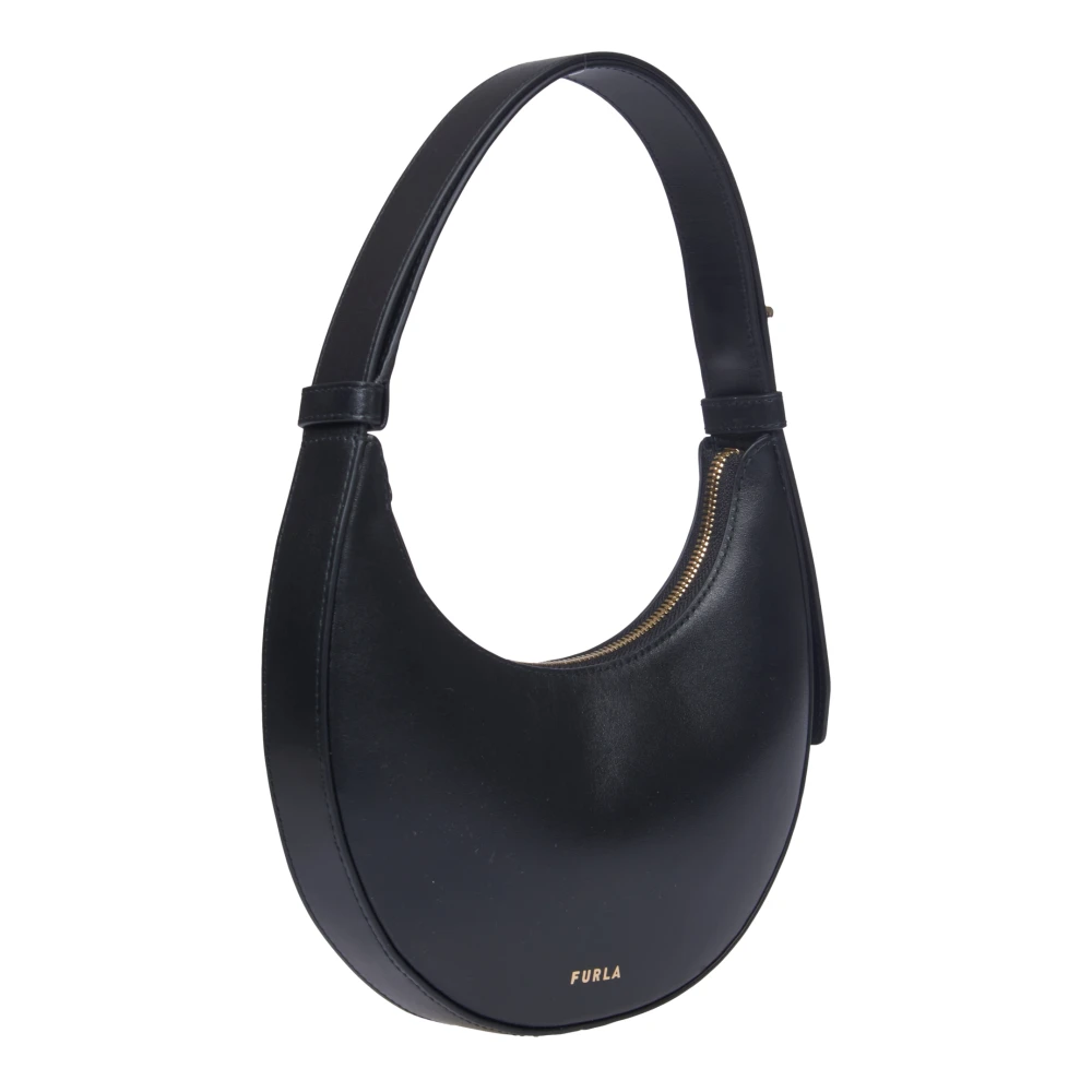 Furla Zwarte Schoudertas Compacte Elegantie Black Dames