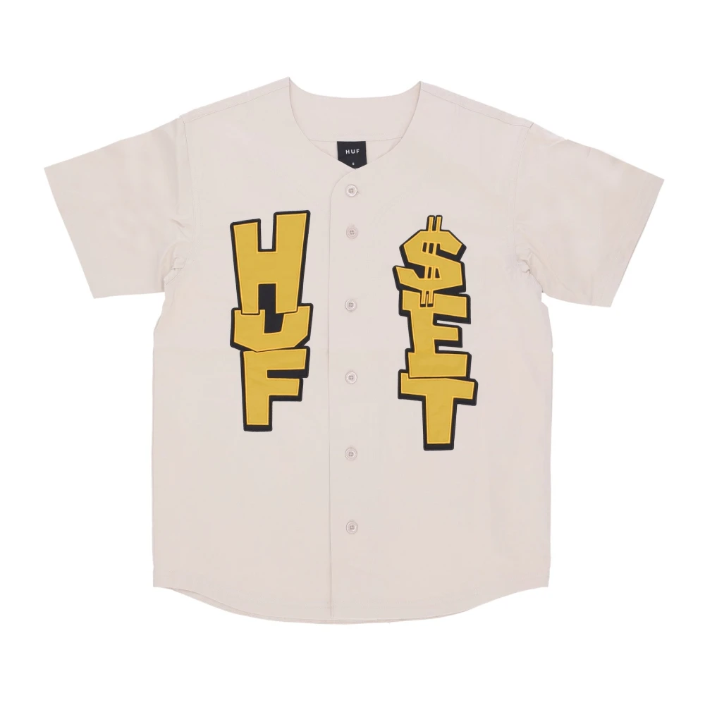 HUF Baseball Jersey Knoopshirt Beige Heren