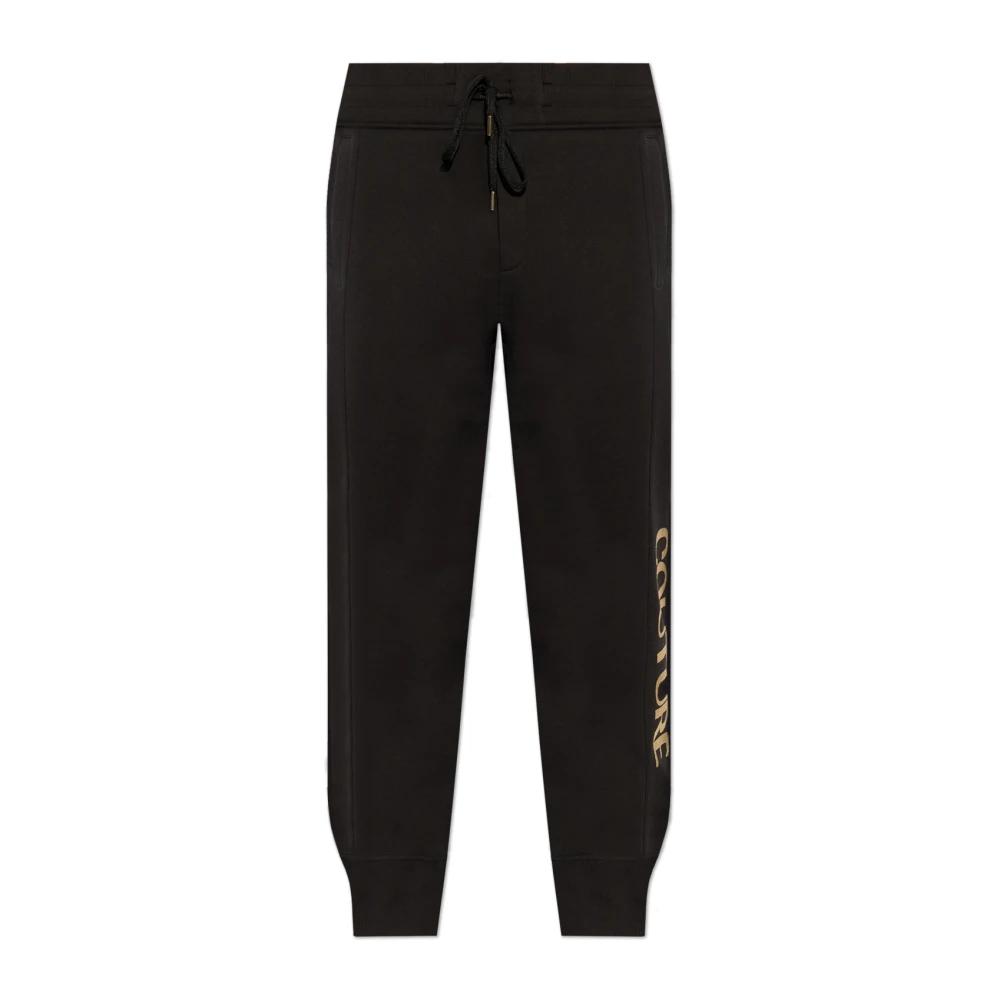 Versace Jeans Couture Sweatpants met bedrukt logo Black Heren