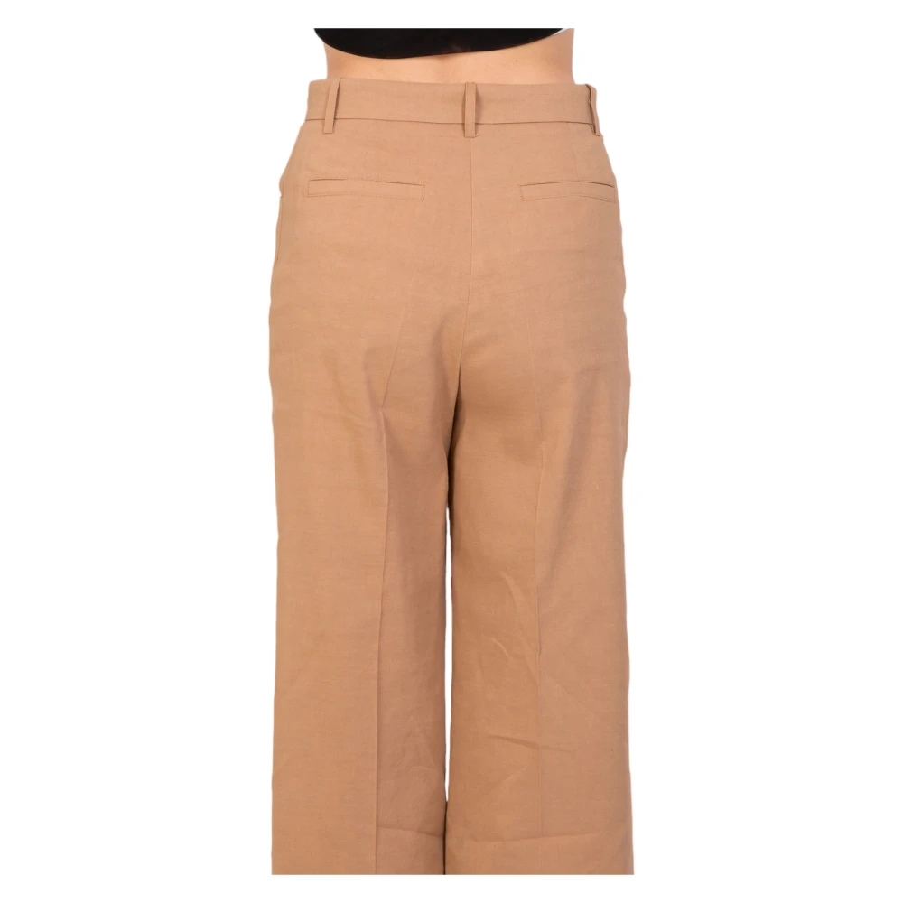 pinko Losse Twill Broek Beige Dames