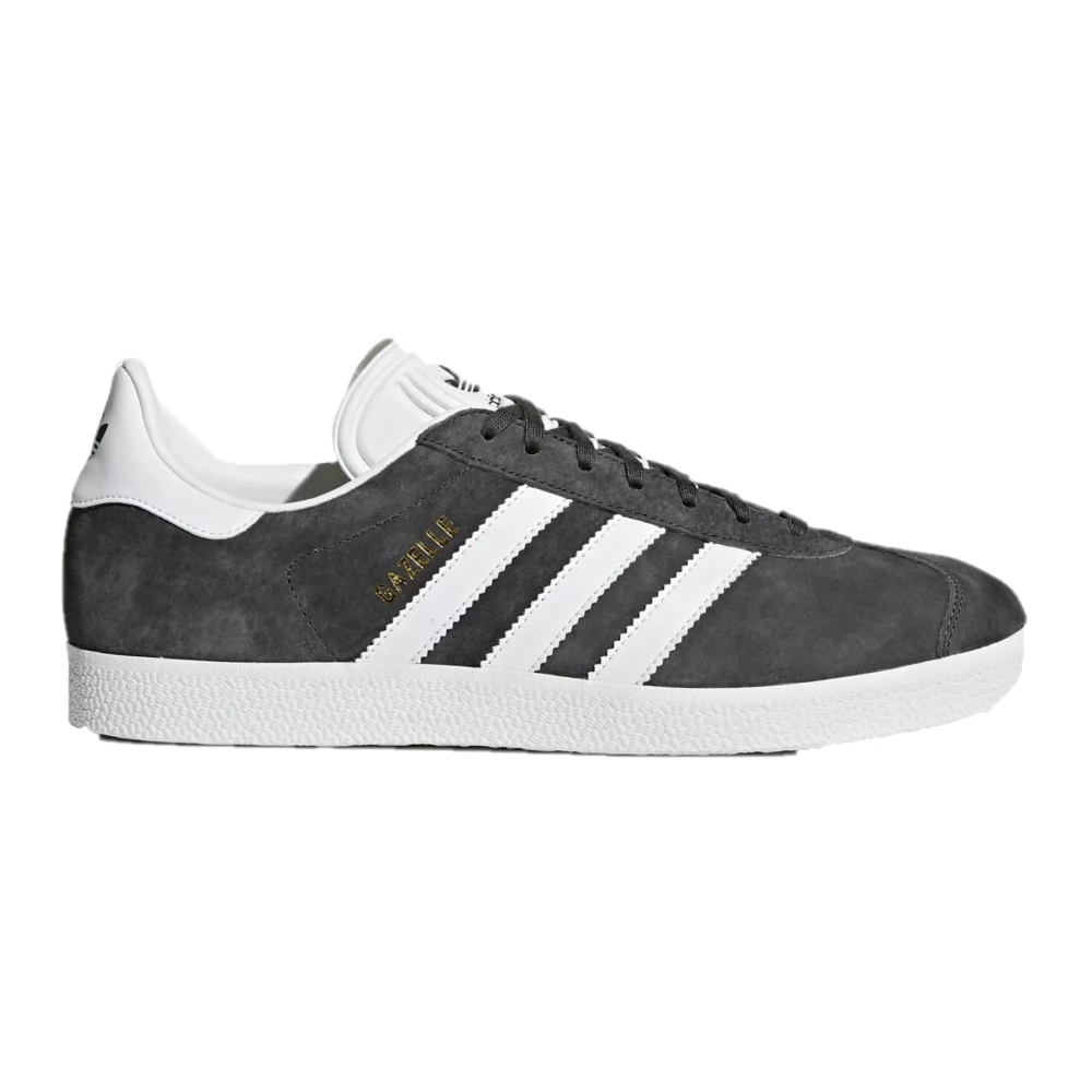 Adidas Originals Klassiska Adidas Gazelle Sneakers - Mörkgrå/Vit/Guld Metallic Gray, Herr