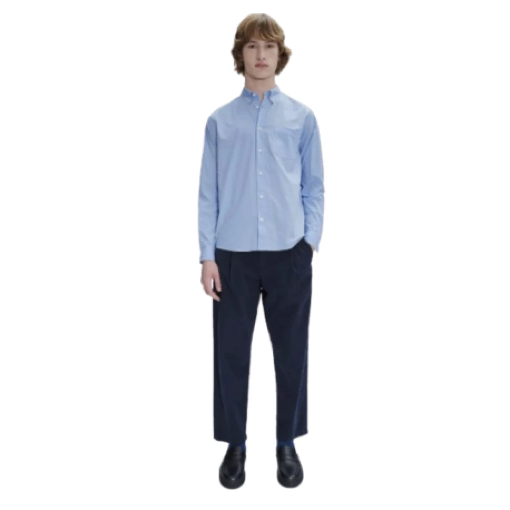 A.p.c. Wortelpasvorm Knoopsluiting Broek Blue Heren