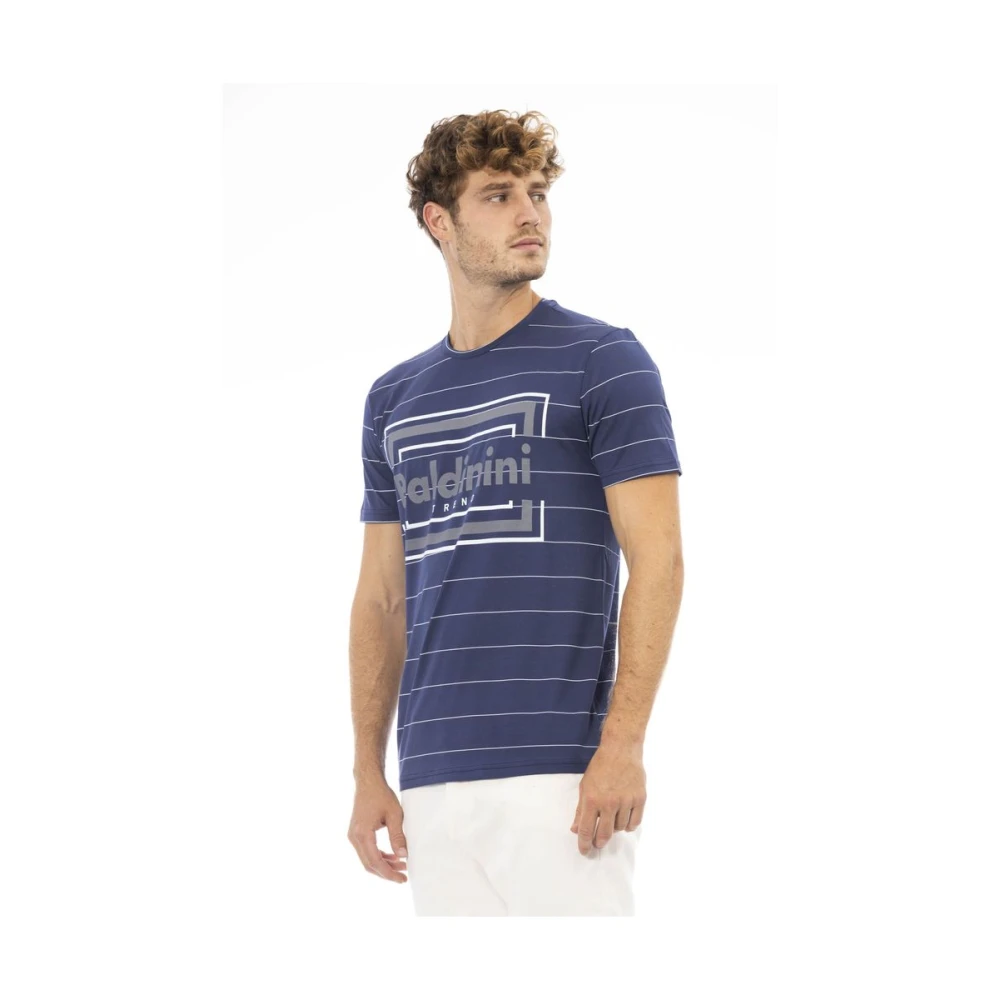 Baldinini Blauw Bedrukt Kort T-shirt Blue Heren
