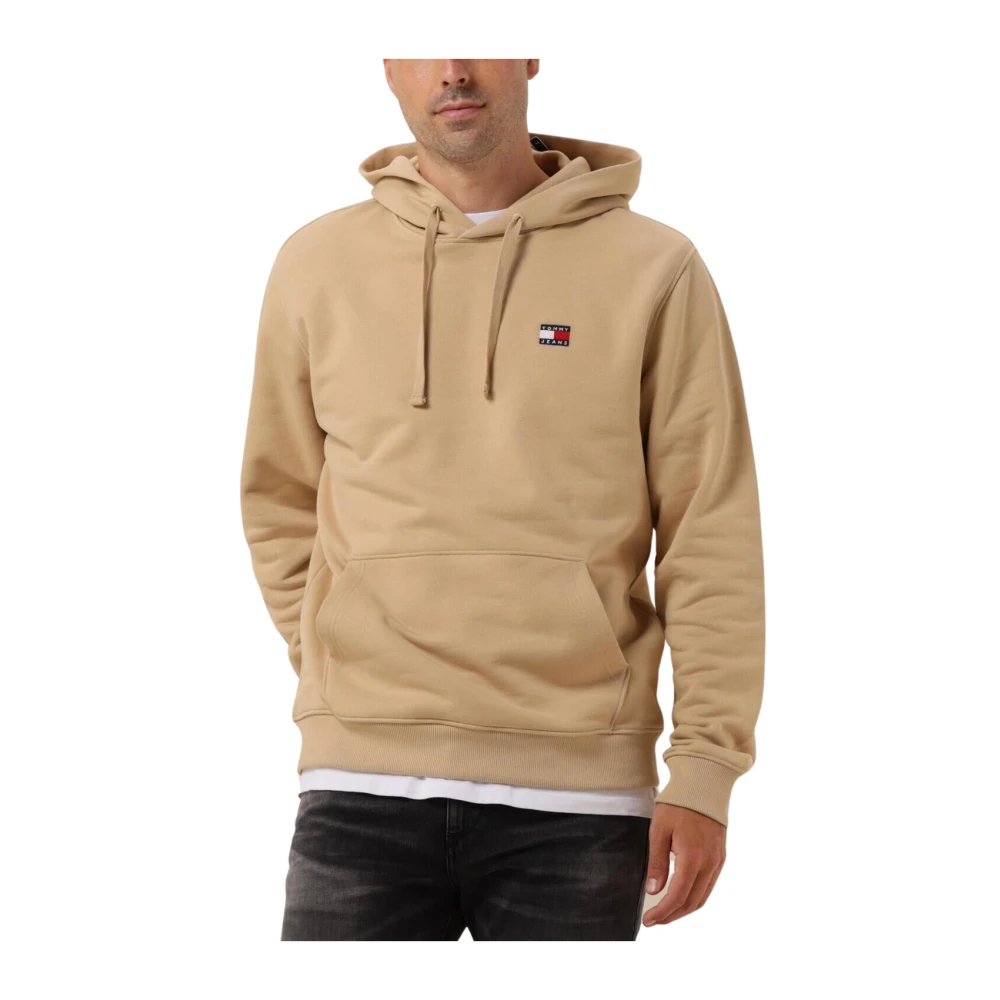 TOMMY JEANS Heren Truien & Vesten Tjm Reg Badge Hoodie Beige