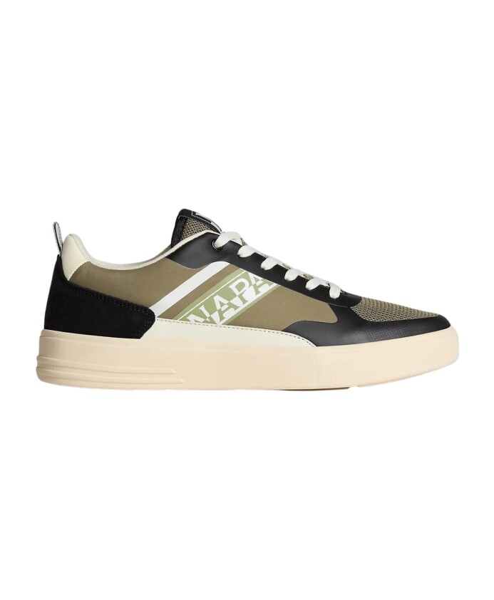 sneakers-noir-en-mesh-polyester-similicuir