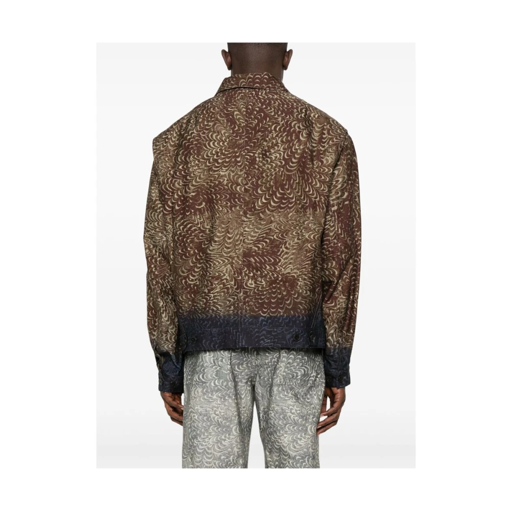 Dries Van Noten Chocoladebruine rits-voorzijde buitenkleding Brown Heren