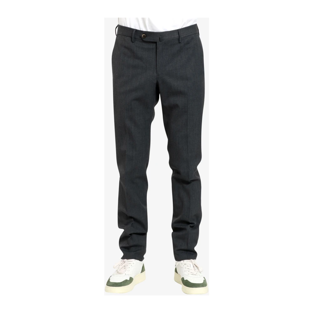 PT Torino Slim Fit Wollen Broek Antraciet Grijs Gray Heren