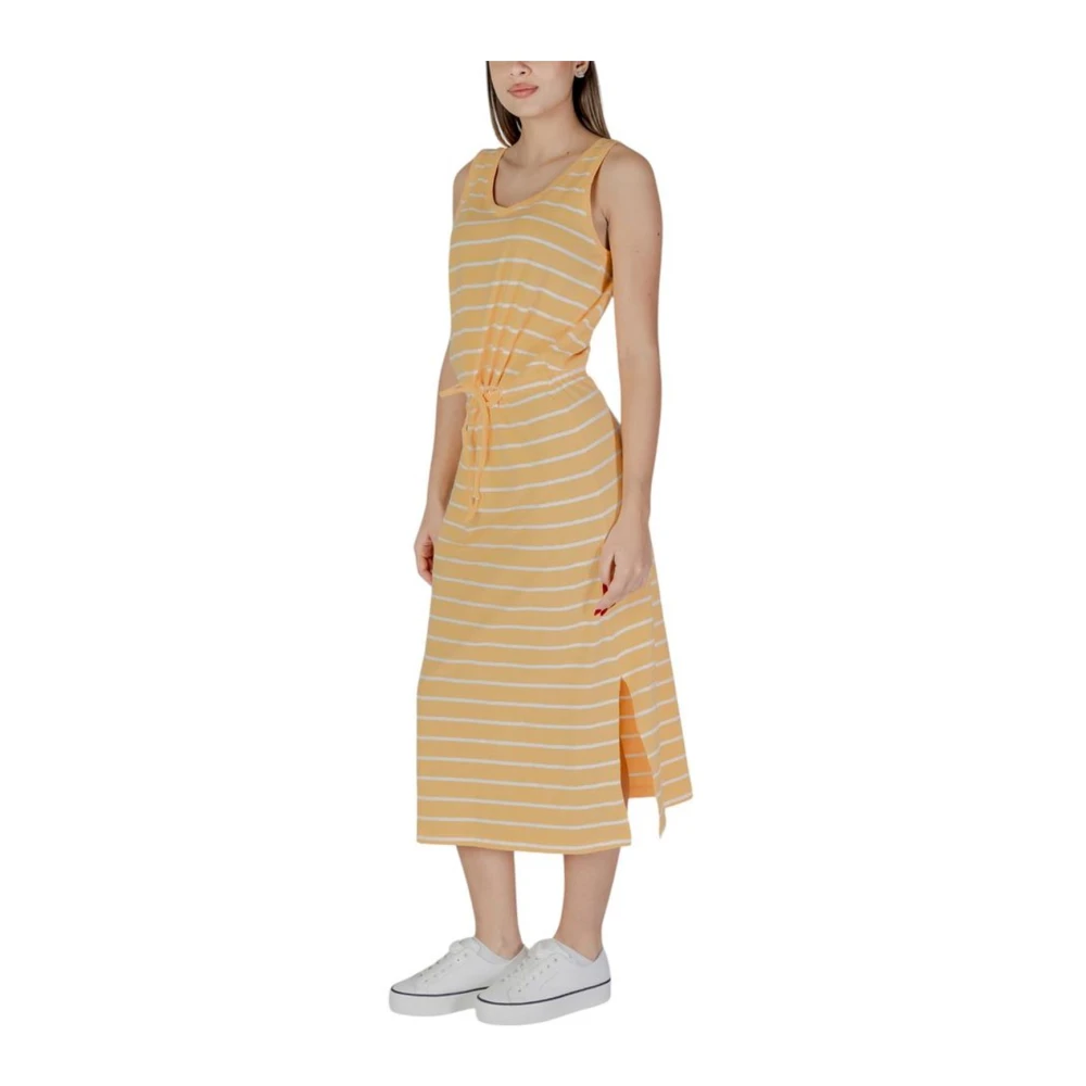 b.Young Gele Katoenen Blend Jurk Lente Zomer Collectie Yellow Dames