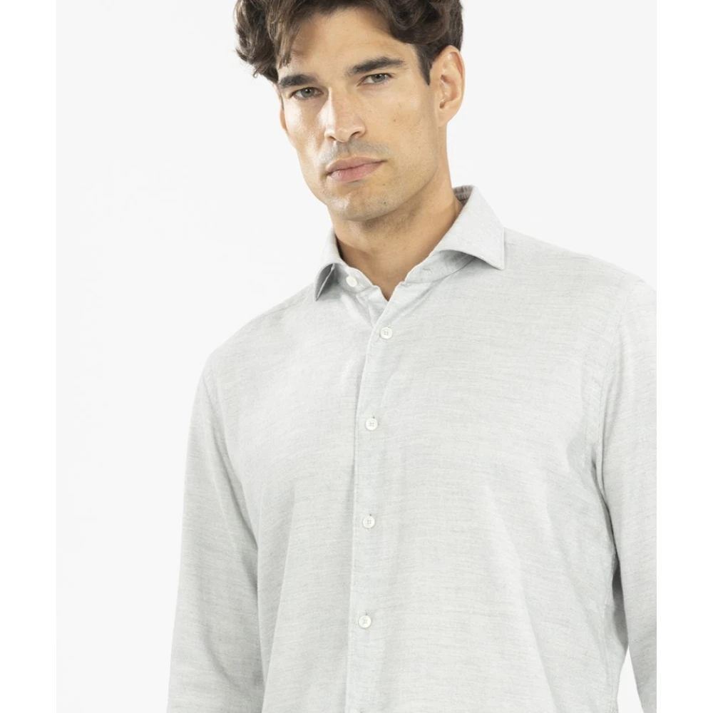 Xacus Italiaans Medium Kraag Flanellen Overhemd Gray Heren