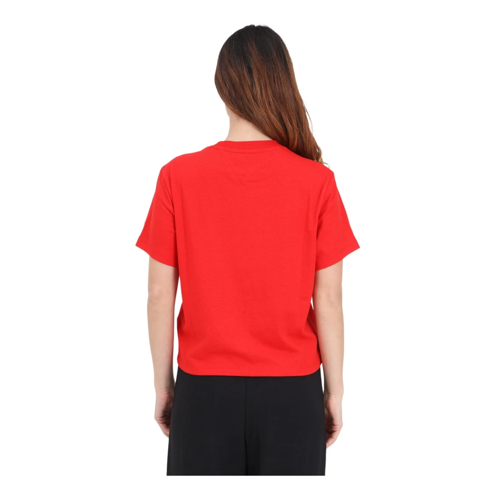 Tommy Jeans Rode Logo T-shirt voor dames Red Dames