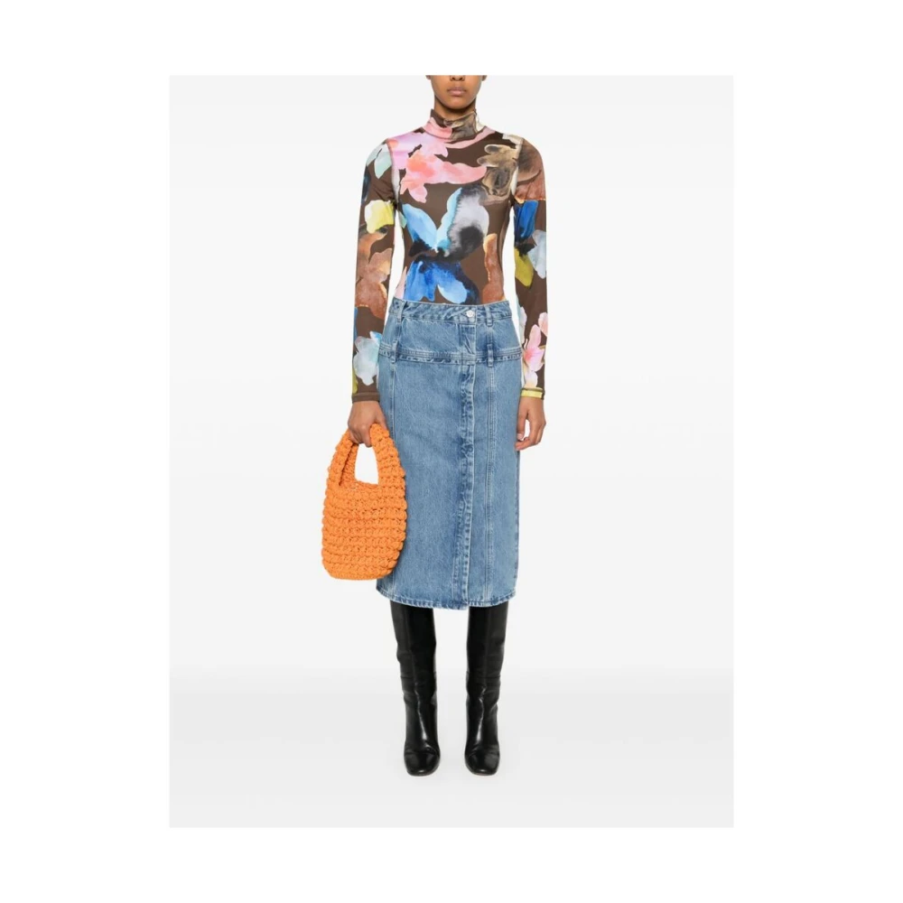 Stine Goya Bloemenprint Mock Neck Sweater Multicolor Dames