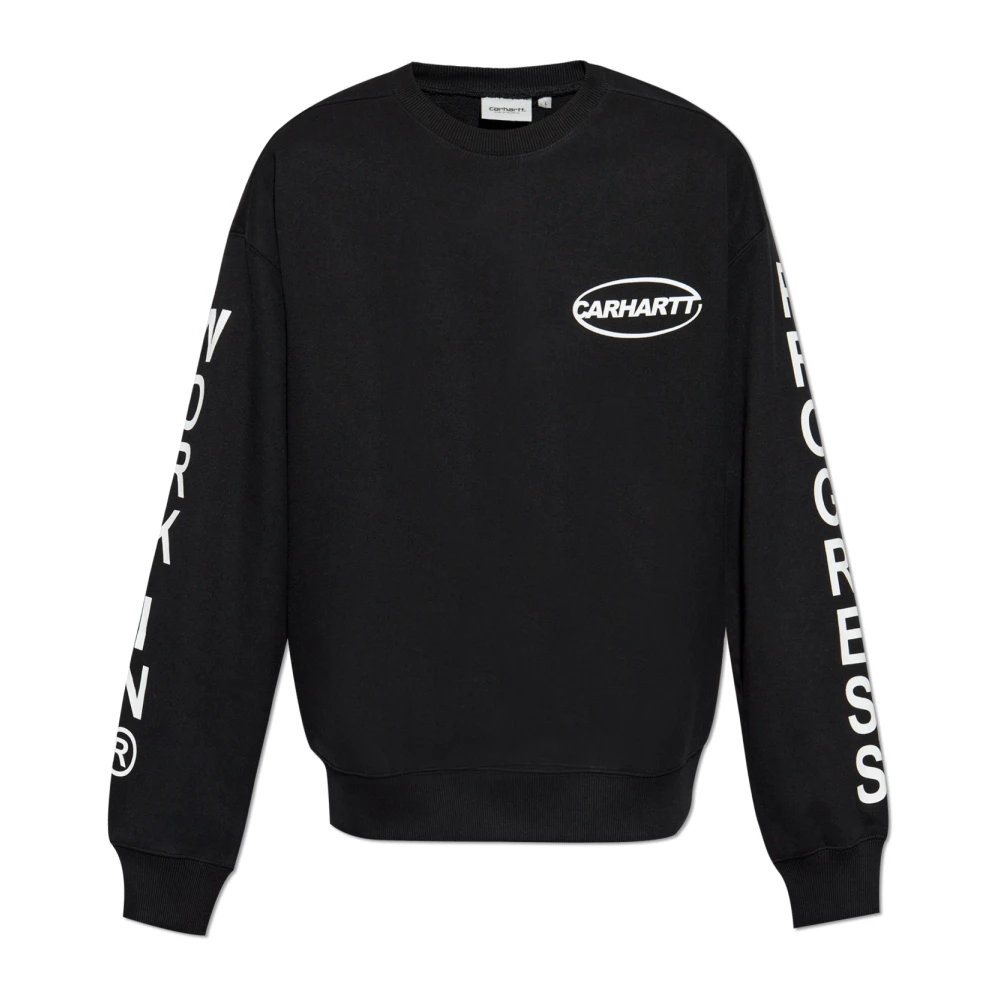 Carhartt WIP Logo Print Crew Neck Sweater Black Heren