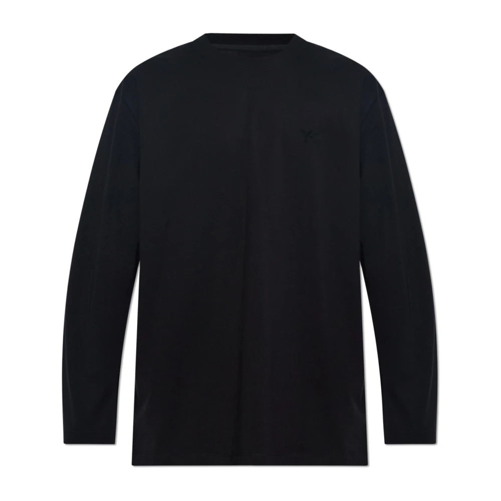 Y-3 Men's Black Logo Long Sleeve Tee - Long Sleeve T-Shirts - M - Tops