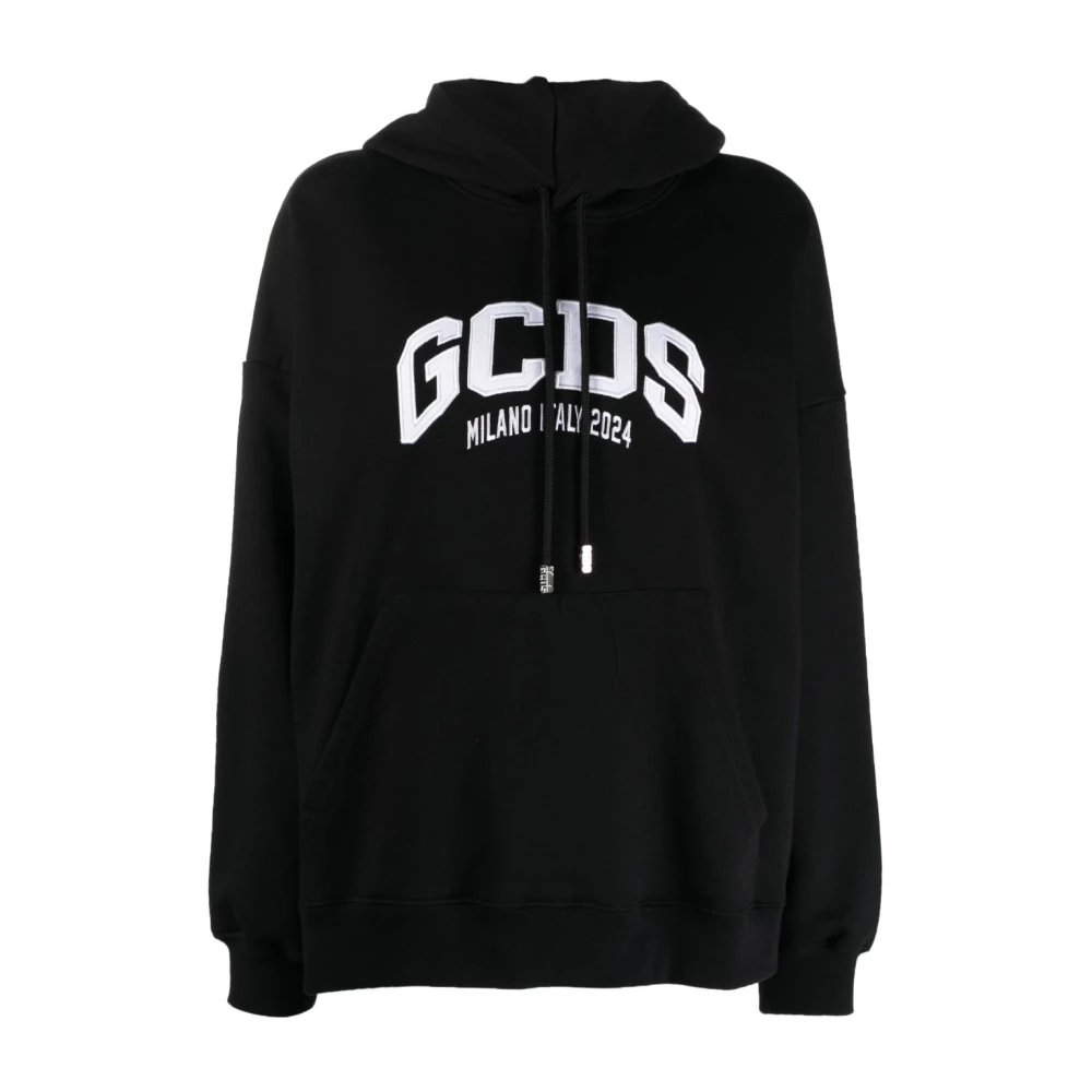 Gcds Zwarte Loose Hoodie voor Mannen Black Heren