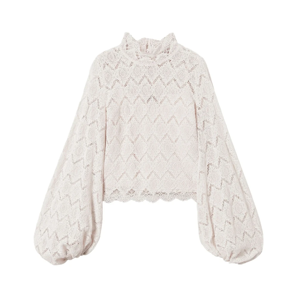 Twinset Beige Shirt met Ballonmouwen Beige Dames