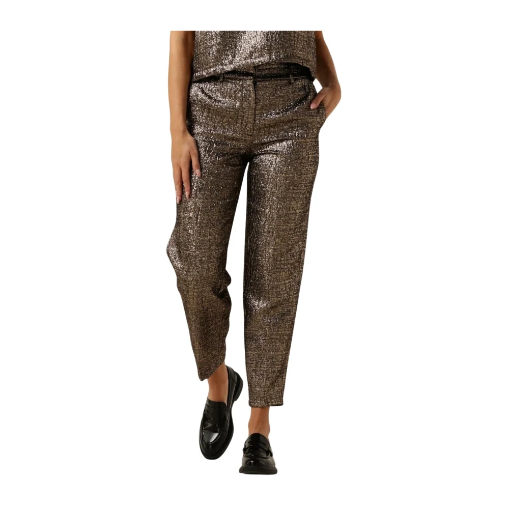 Selected Femme Gouden Cropped Pant Elegante Stijl Yellow Dames