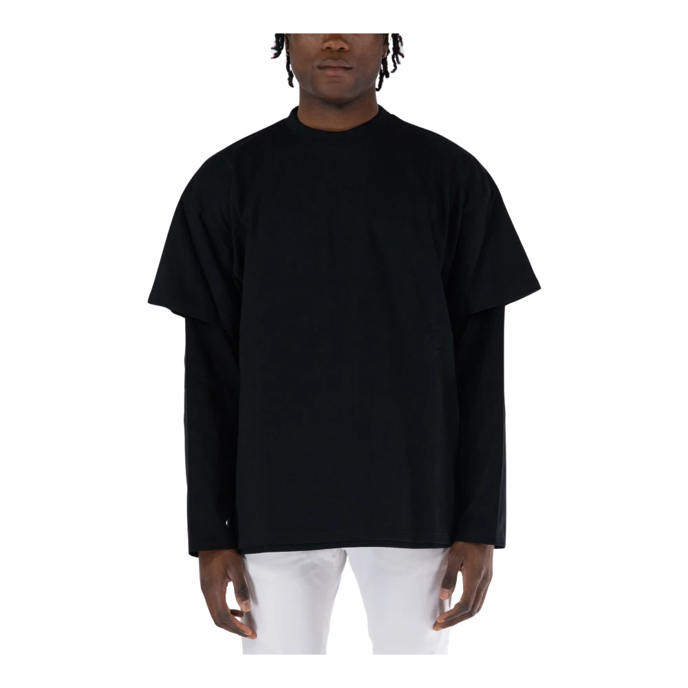 Jil Sander Dubbellagige Longsleeve T-shirt Black Heren