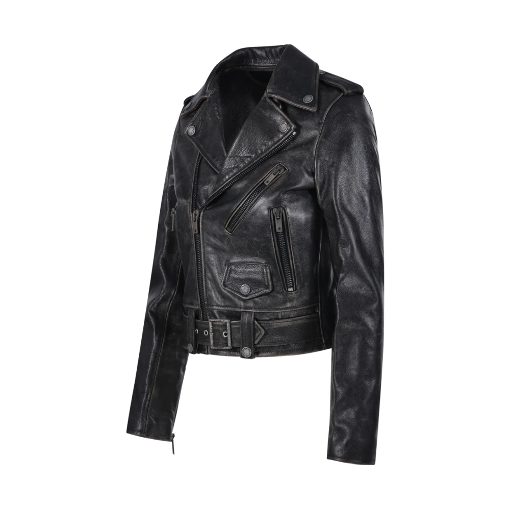 Golden Goose Zwarte Bikerjas Black Dames