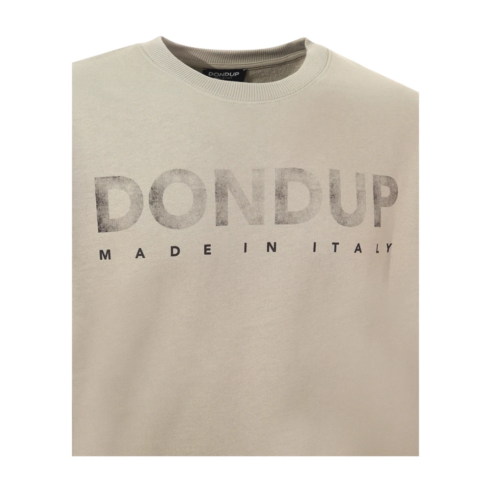 Dondup Groene Crew-neck Sweatshirt met Logo Print Green Heren