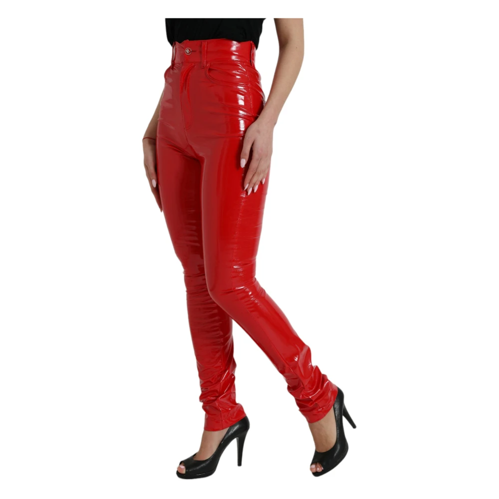 Dolce & Gabbana Rode High-Waist Skinny Broek Red Dames