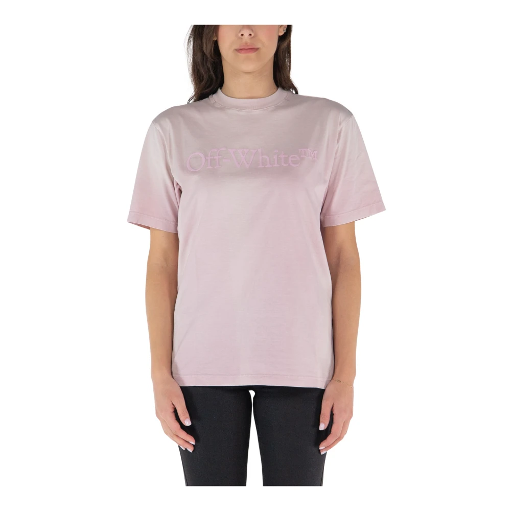 Off White Women's Pink/White Casual Laundry Tee