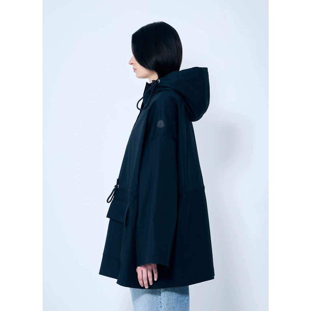 Moncler Parka Jas met Trekkoord Taille Blue Dames
