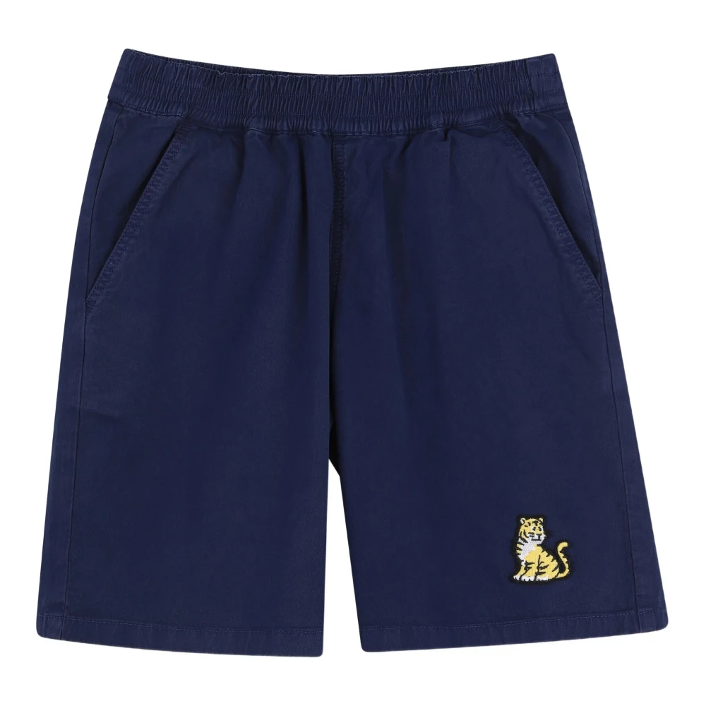 Kenzo Men's Blue Tiger-Embroidered Shorts