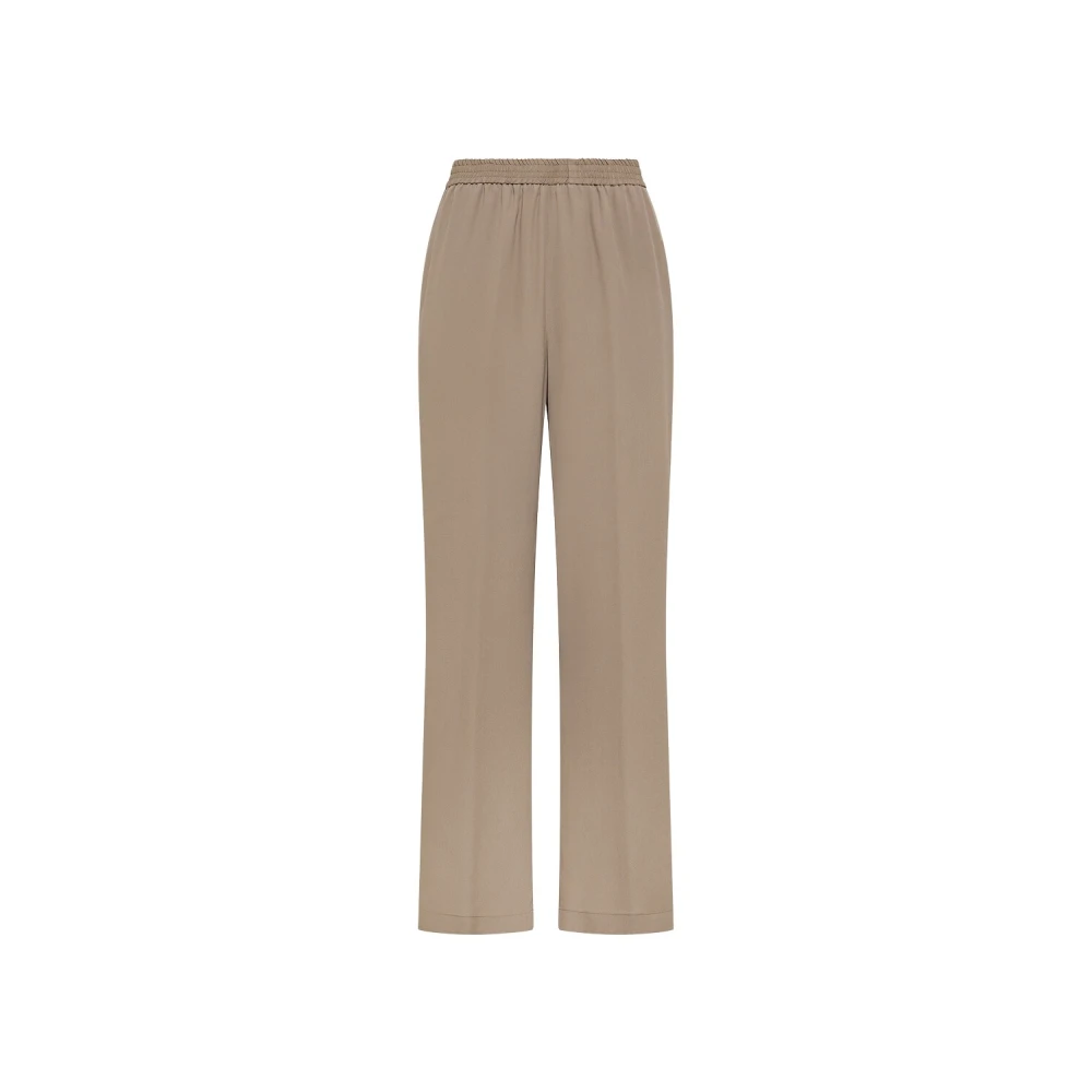 Seventy Beige Pantalone In Misto Seta - Female - Wide Trousers - Xs - Trousers