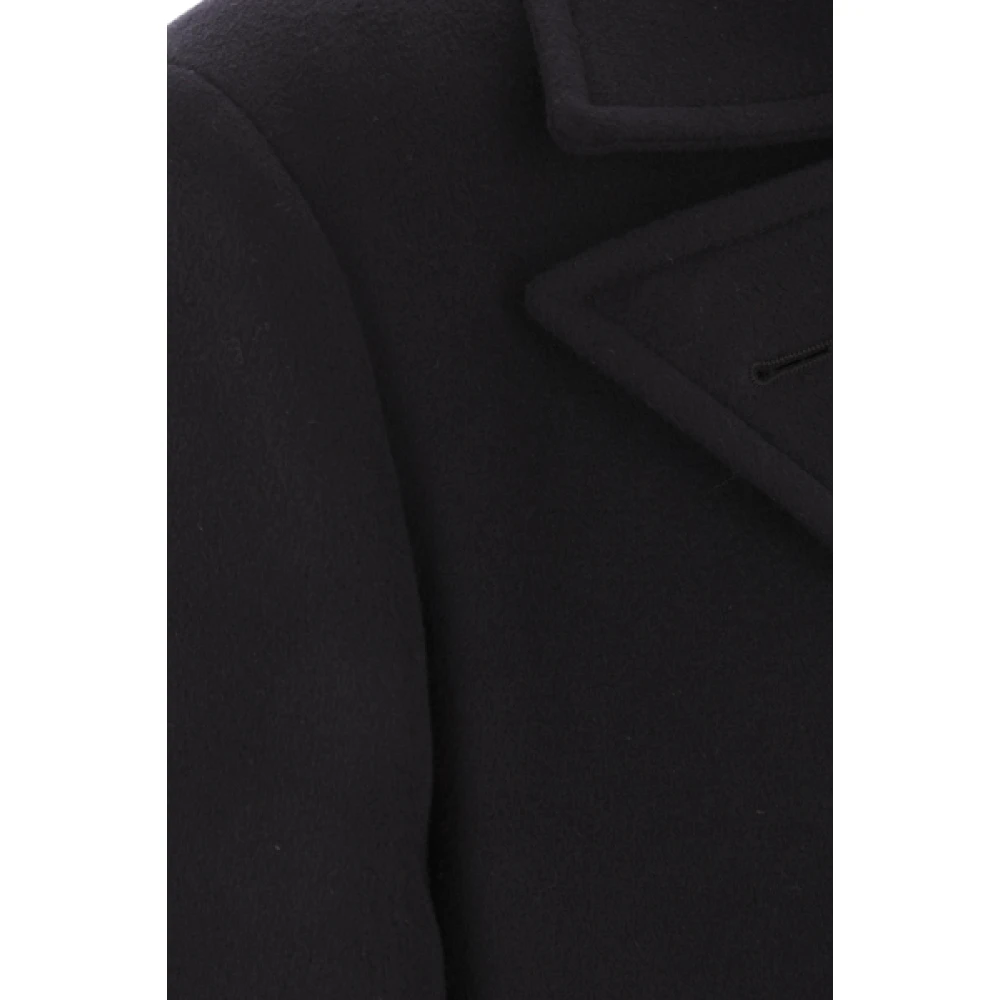 BRUNELLO CUCINELLI Dubbelbreasted wollen jas Black Heren