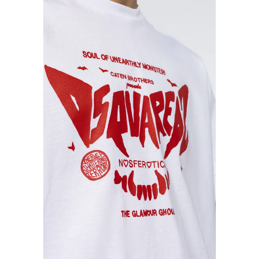 Dsquared2 T-shirt met logo White Heren