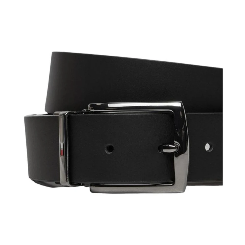 Tommy Hilfiger Klassieke leren riem voor mannen Black Heren