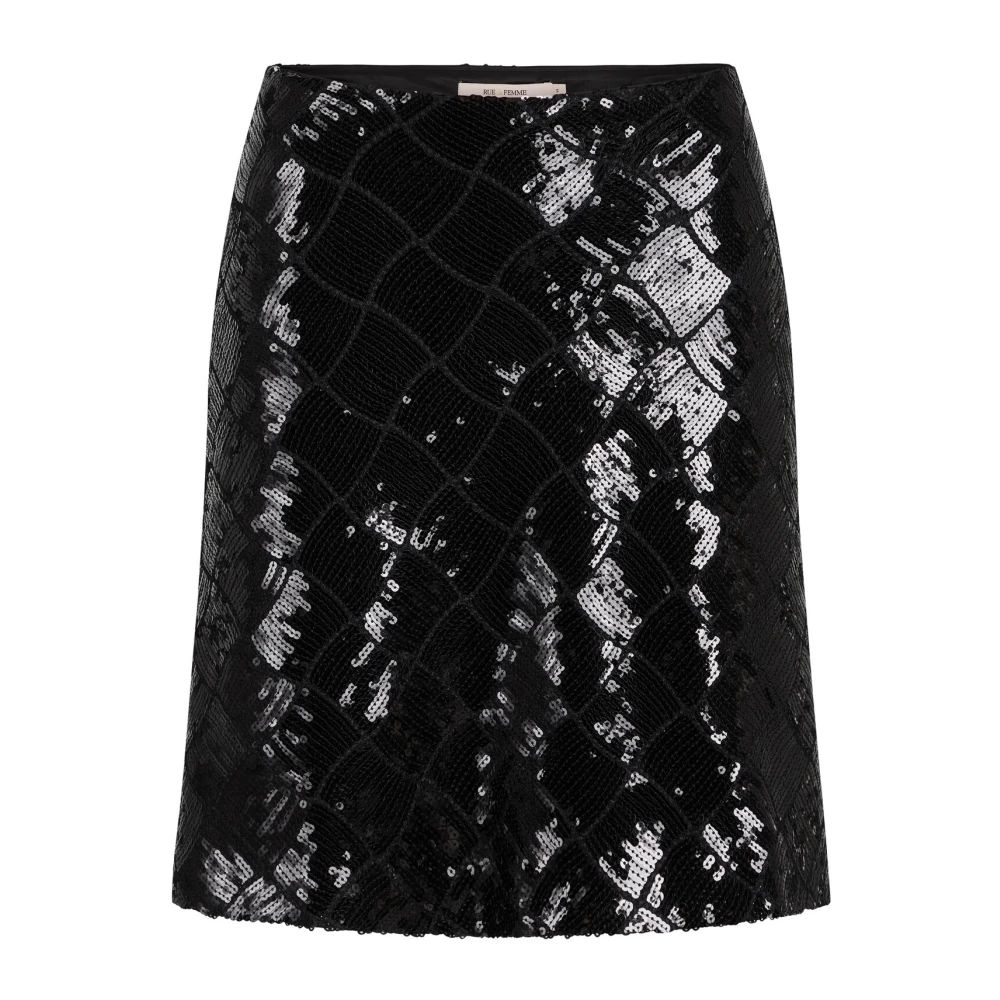 RUE de Femme Zwarte Pailletten Diana Rok voor Evenementen Black Dames
