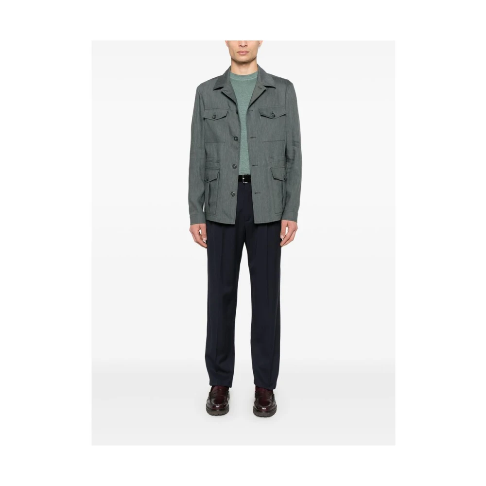 Fedeli Groene Crew Neck T-shirt Green Heren