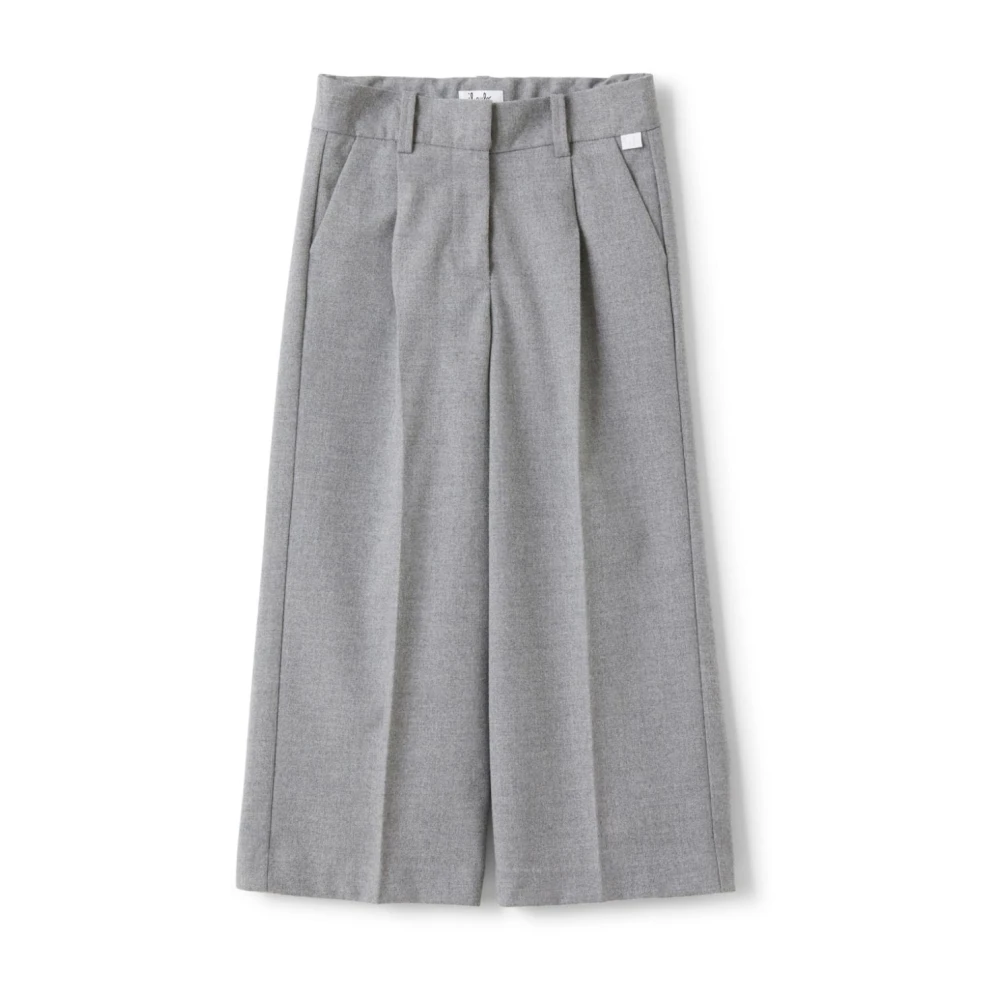 Il Gufo Heather Grey Wide Leg Byxor Gray, Flicka