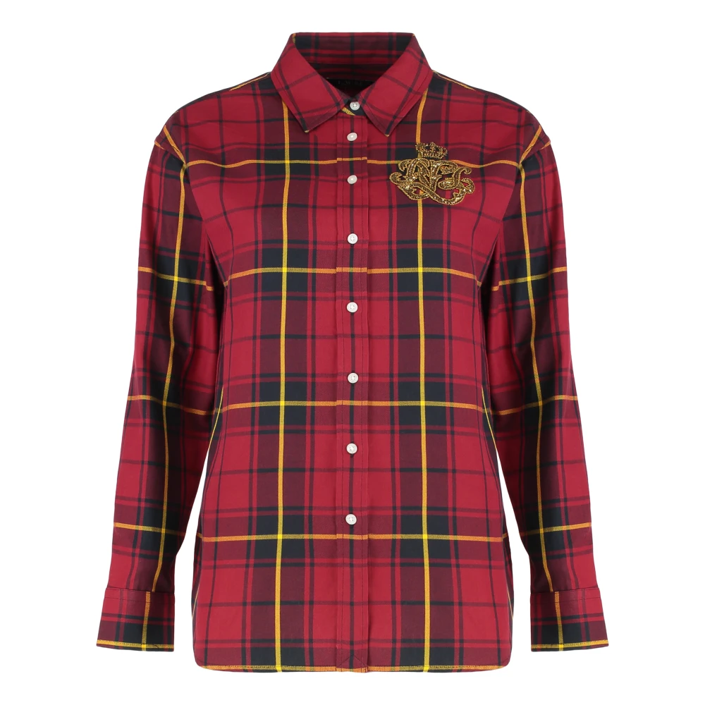 Ralph Lauren Women's Red Checked Cotton Twill Shirt
