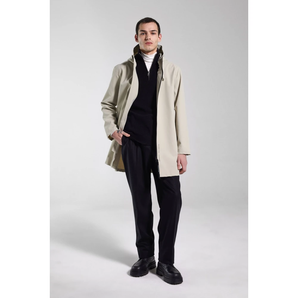 Stutterheim Lichtgewicht Waterdichte Rits Regenjas Beige Heren