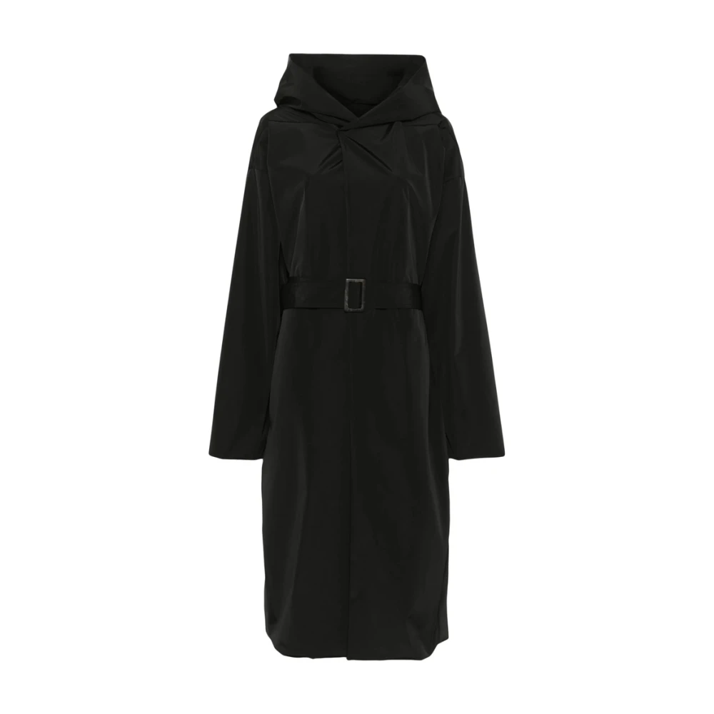 Rick Owens Zwarte Jas met Drukknopen Black Heren