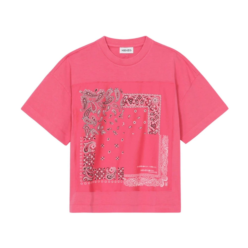 Kenzo Roze Paisley Patroon T-shirt Pink Dames