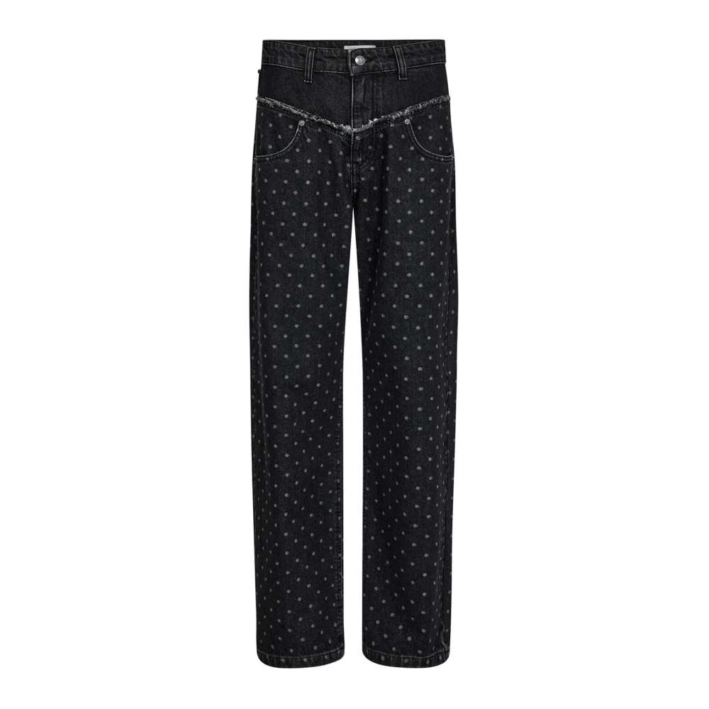 Co'Couture Svart Dot Block Långa Jeans Black, Dam