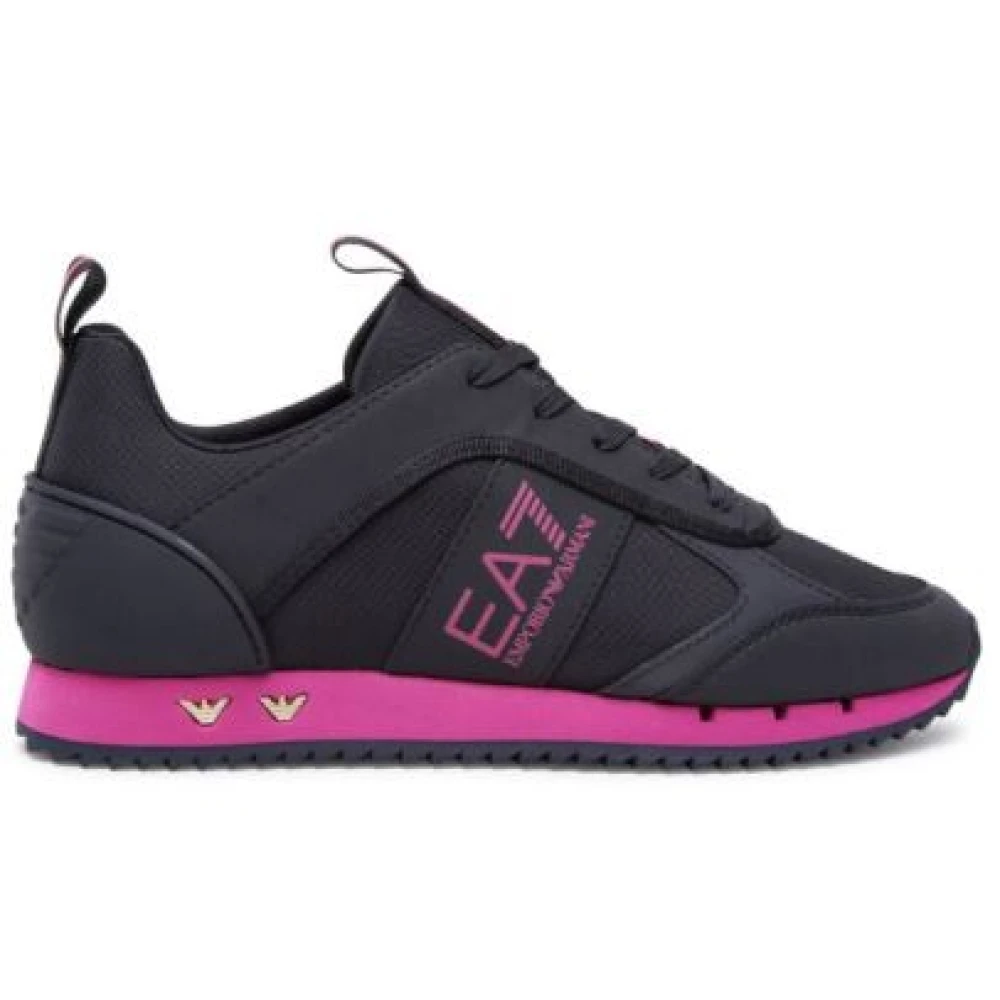 Emporio Armani EA7 Sportieve Zwarte Fuchsia Sneakers Black Heren