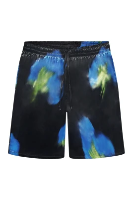 Svarta Blurred Flower Shorts