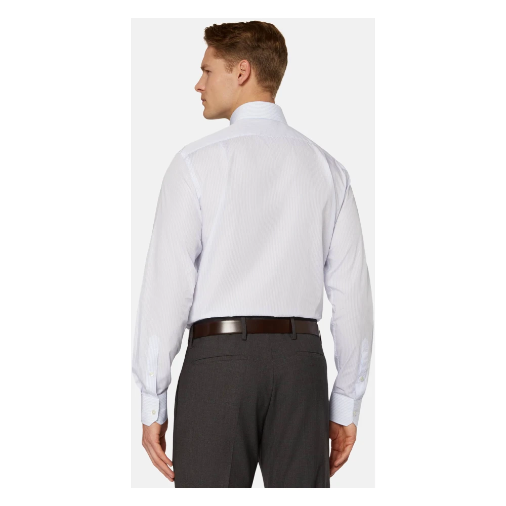 Boggi Milano Regular Fit gestreept katoenen overhemd Blue Heren