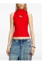 red-high-neck-sleeveless-top