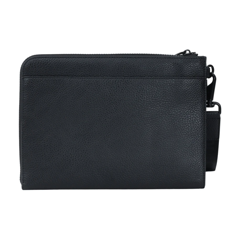 Just Cavalli Zwarte Eco-leren Pochette met Logo Black Heren