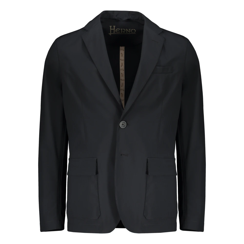 Herno Technische Blazer met Reverskraag Black Heren