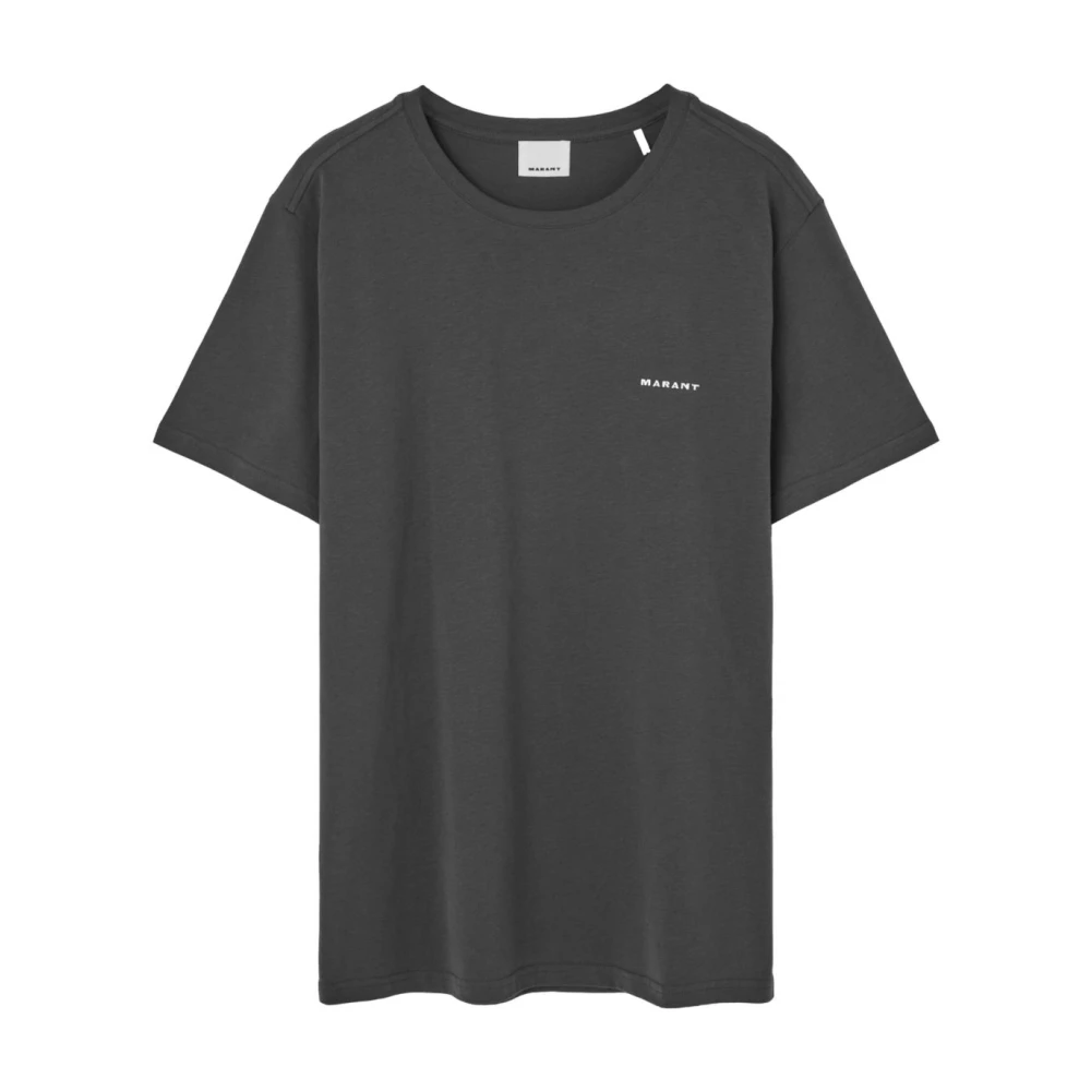 Isabel Marant Men's Blue Cotton Logo Print T-Shirt