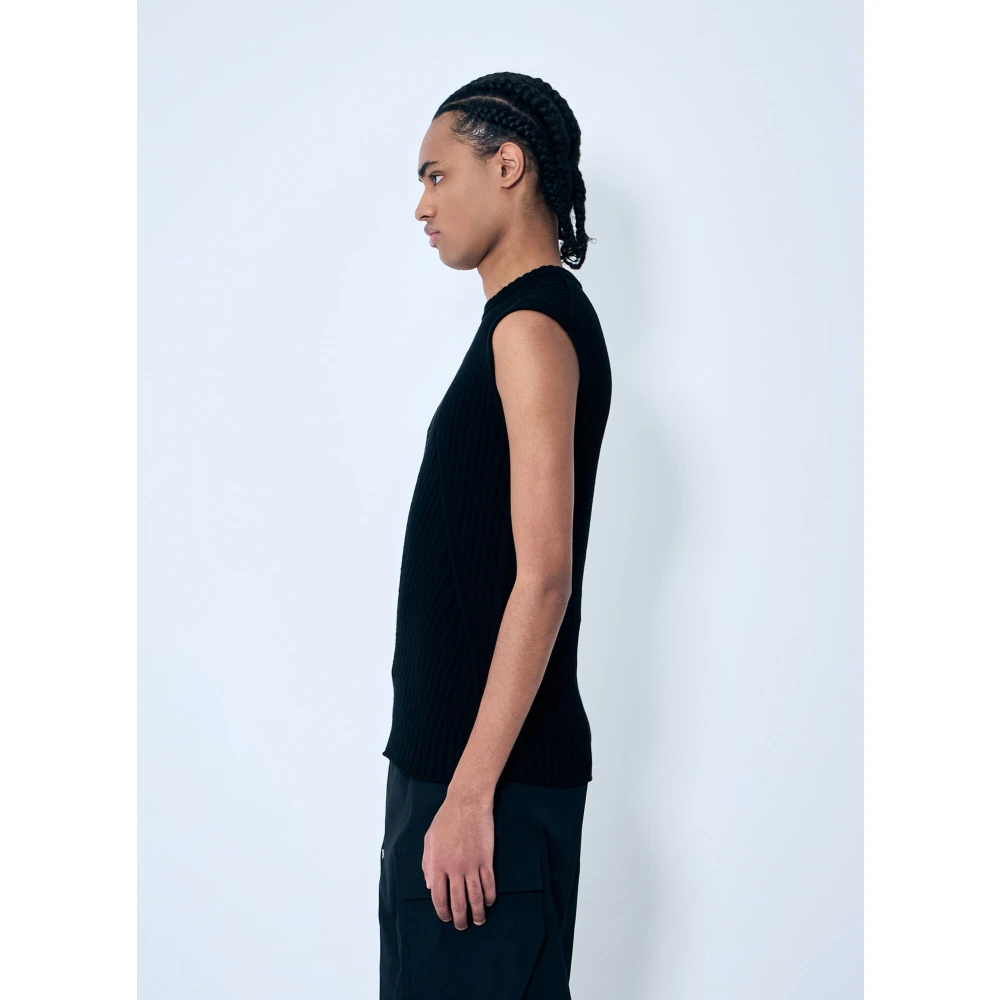 Rick Owens Ribgebreide katoenen top Black Heren