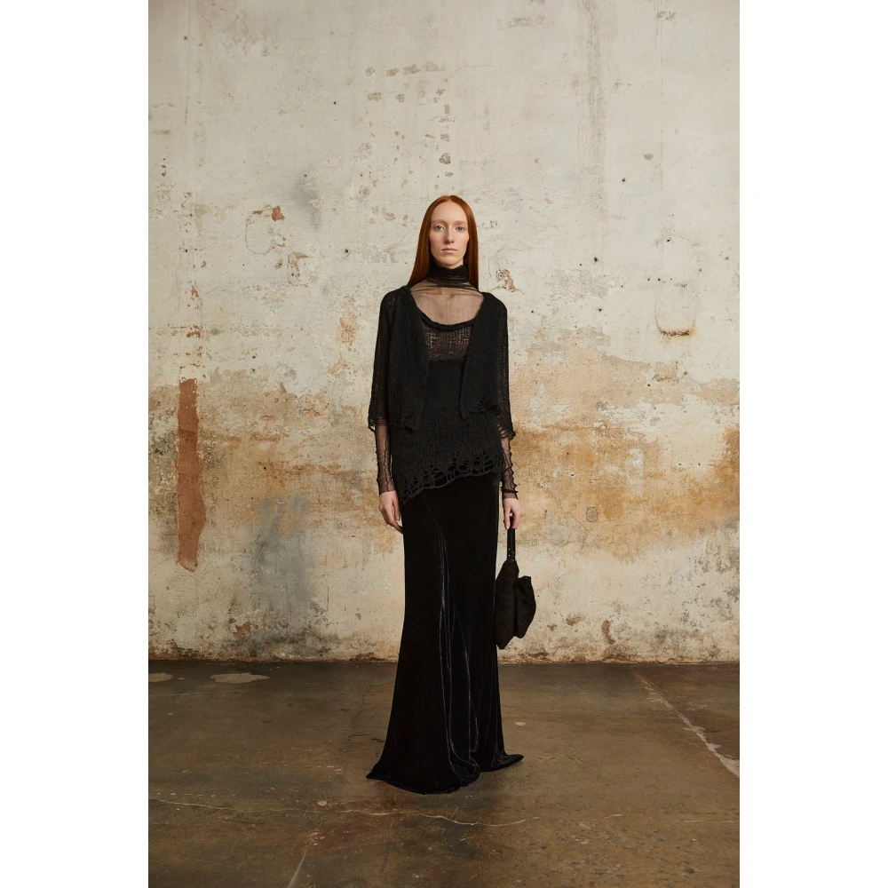 Cortana Onye top in alpaca zijde en kasjmier zwart Black Dames