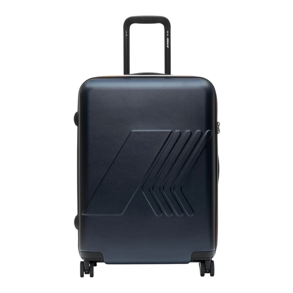 K-Way Unisex Blauw Koffers One Size, Polyester, Eudoxieur Logo Trolley