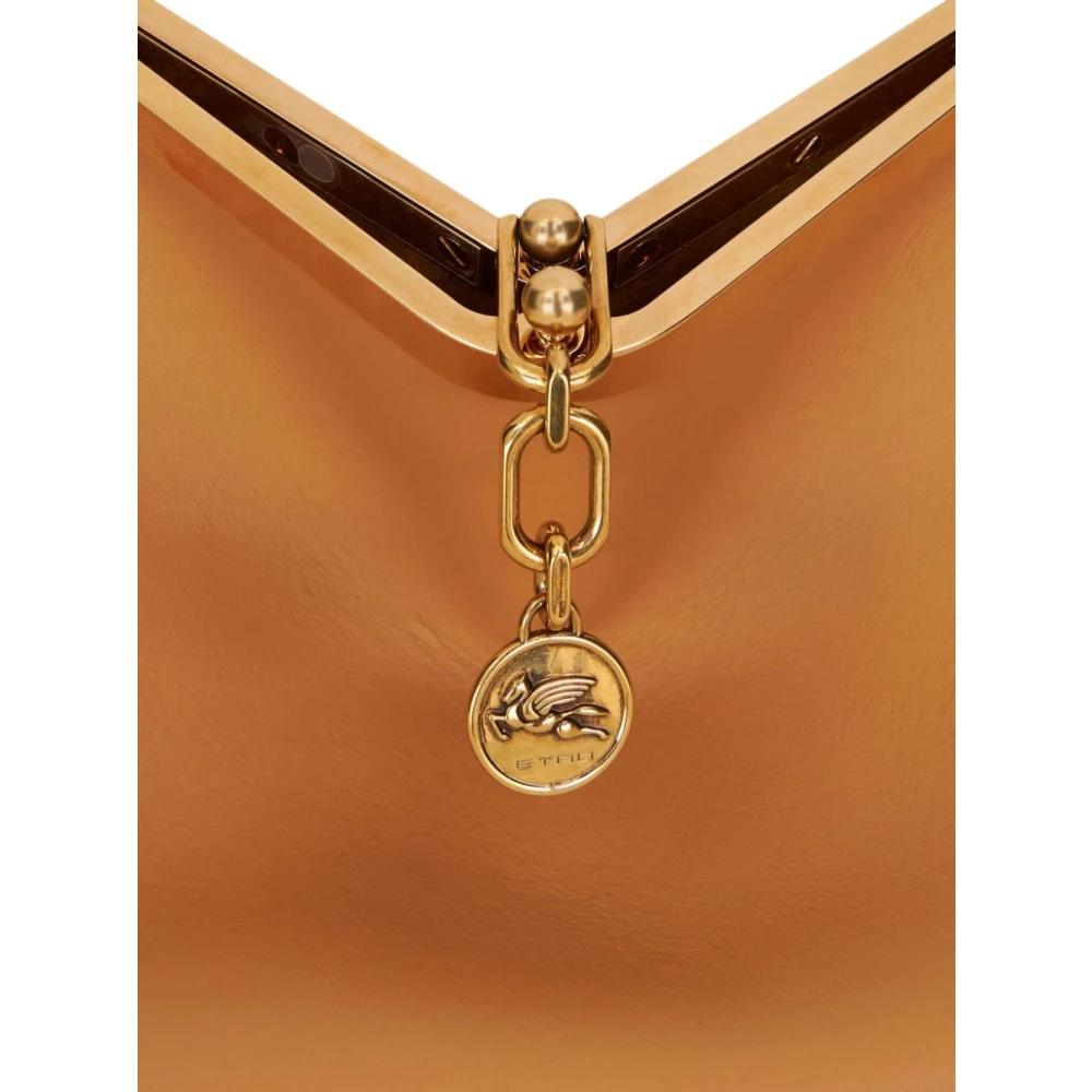 ETRO Bruine leren schoudertas met Pegasus motief Brown Dames